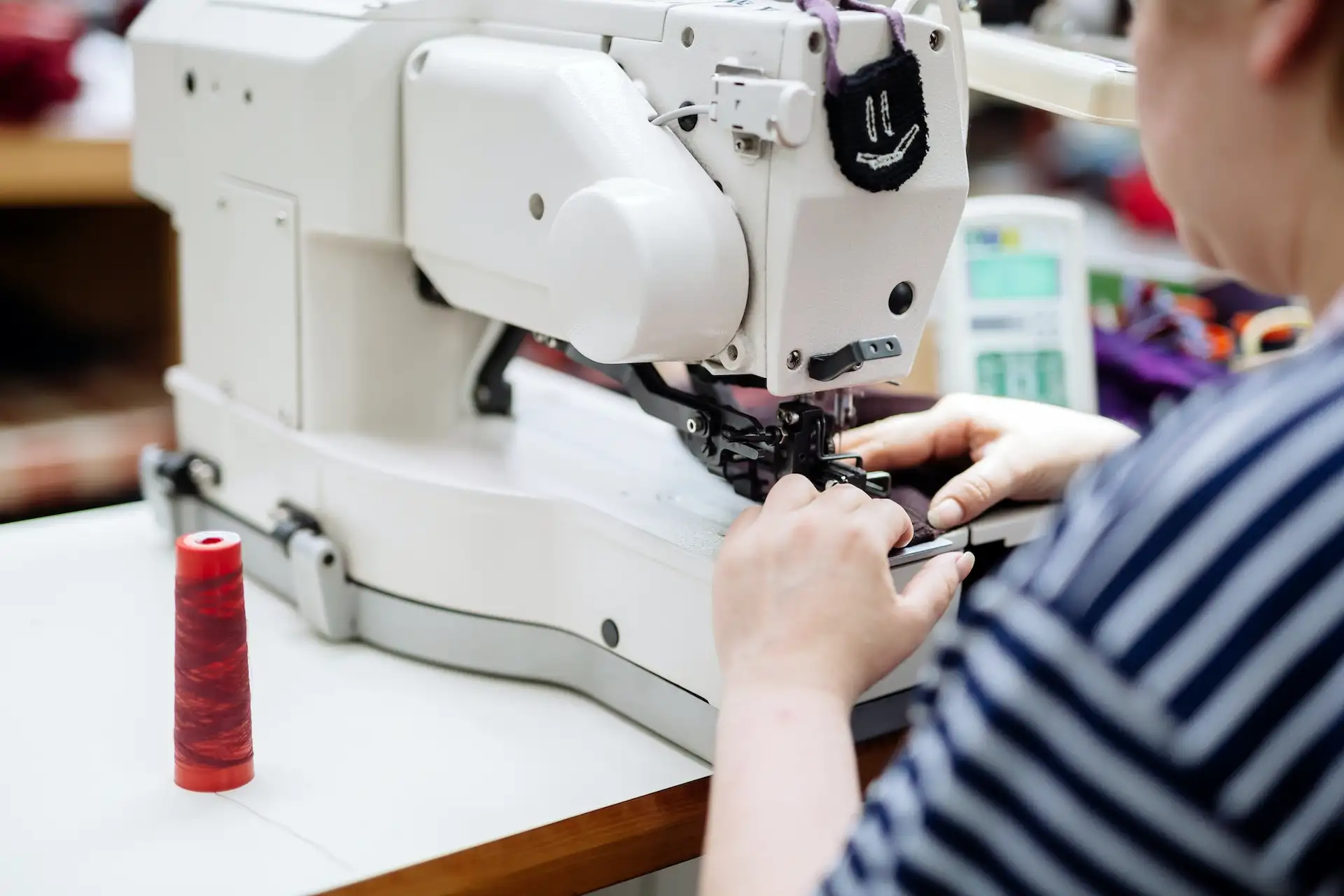 Textile specialist at work